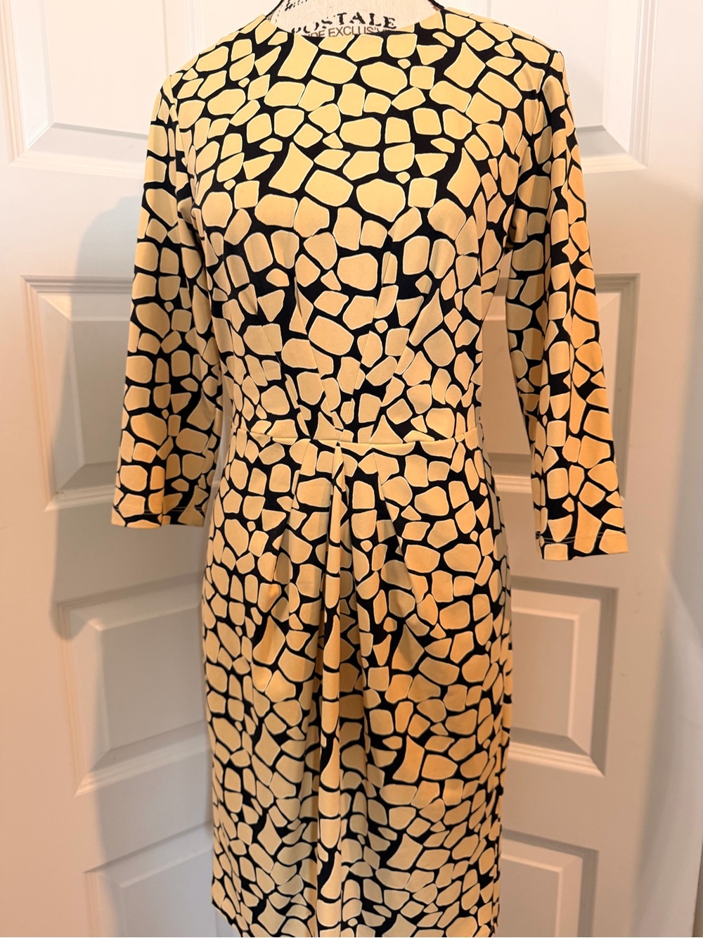 J. McLaughlin Giraffe Print Ruched Draped Dress Small Made USA